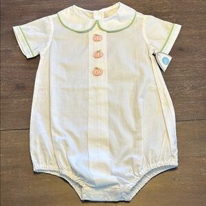 New with Tags Lullaby Set White Cotton/ Polyester Embroidered Pumpkins Bubble